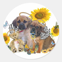 Puggle Angel Babies Stickers