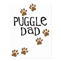 Puggle Dad Post Cards