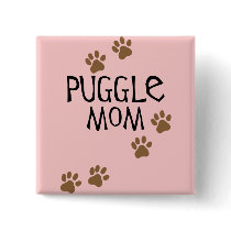 Puggle Mom Pinback Button