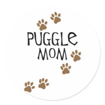 Puggle Mom Round Stickers