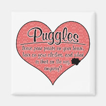 Puggle Paw Prints Dog Humor Refrigerator Magnet