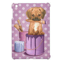 Puggle puppy in painting pot case for the iPad mini