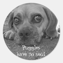 Puggles have no soul sticker