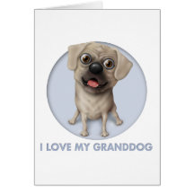 Pugle 2 - Love My Granddog Cards
