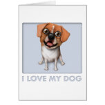 Pugle - Love My Dog Greeting Cards