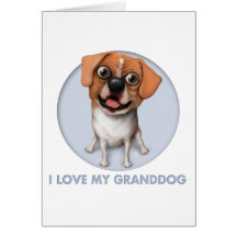 Pugle - Love My Granddog Card