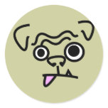 pugly. round sticker