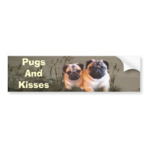 Pugs and Kisses Bumper Sticker bumper stickers by normagolden Pugs and Kisses Bumper Sticker bumper stickers