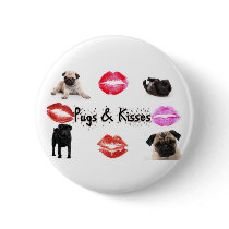 Pugs and Kisses Buttons
