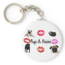 Pugs and Kisses Key Chains