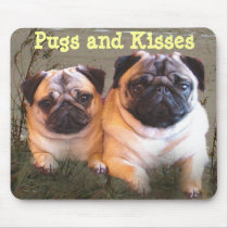 Pugs and Kisses Mousepad by normagolden Pugs and Kisses Mousepad