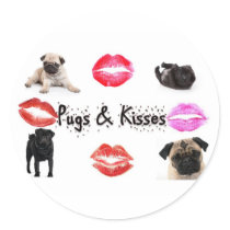 Pugs and Kisses Sticker