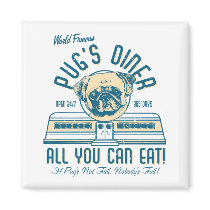 Pug's Diner 50s Retro Vintage Magnets