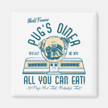 Pug's Diner 50s Retro Vintage Magnets