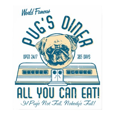 Pug's Diner 50s Retro VIntage Posters by designsbydandy