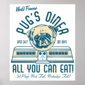Pug's Diner 50s Retro VIntage Posters print