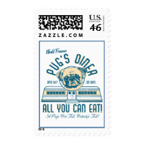 Pug's Diner 50s Vintage Retro Postage Stamps