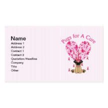 Pugs for A Cure Breast Cancer Pugs 2 Business Card Templates