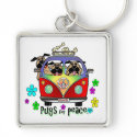 Pugs For Peace Key Chain keychain