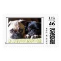 Pugs in Love Postage Stamp by hbrunner11 Pugs in Love Postage Stamp