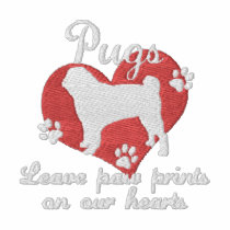 Pugs Leave Paw Prints Women's embroidered shirts by MenagerieMayhem Pugs Leave Paw Prints Women's embroidered shirts