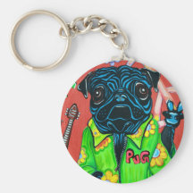Pugs Love Peace Keychains