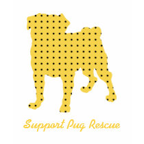 Pugs N Pals Support Pug Rescue Yellow Dots Tees t-shirts