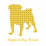 Pugs N Pals Support Pug Rescue Yellow Dots Tees Tee Shirt