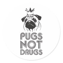 Pugs Not Drugs Sticker