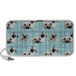 Pugs On Gray Blue Plaid 1 speakers