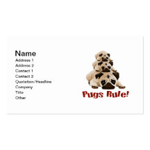 Pugs Rule! 1 Business Card Template