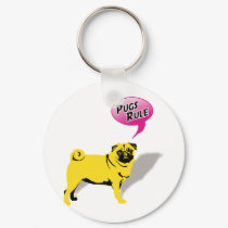Pugs Rule! keychains