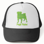 Pugs Rule Spring Green Plaid Tees &amp; Gifts Trucker Hats