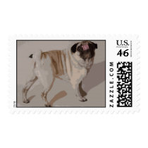 PUGS TONGUES UP postage