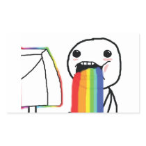 Puking Rainbows Rectangle Sticker