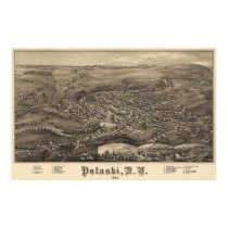 Pulaski, New York Bird's eye view 1885 Poster posters by MyOtherPlanet Pulaski, New York Bird's eye view 1885 Poster posters