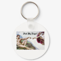 Pull My Finger Fart Humor Keychain