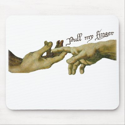 Pull my finger mouse mat by CathieT