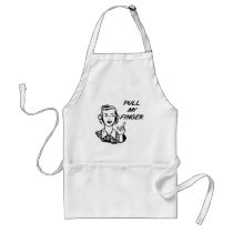 Pull My Finger Retro Housewife B&W aprons