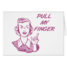 Pull My Finger Retro Housewife Pink Cards