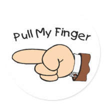 Pull My Finger Round Stickers Stickers