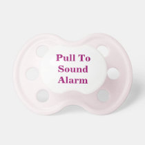 Pull To Sound Alarm Baby Pink Pacifier