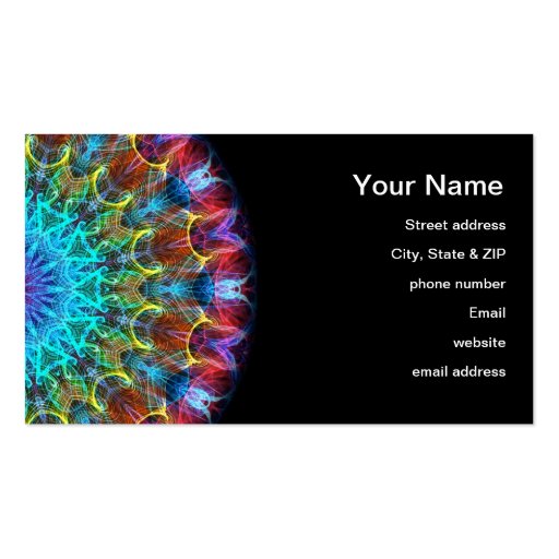 Pulling In kaleidoscope Business Card Templates (back side)