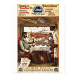 Pullman dining car on train 1894 postcards