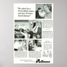 Pullman Sleeping Car was for overnight Trains Posters
