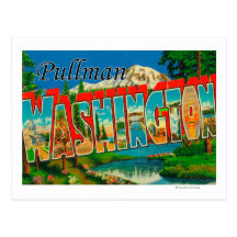 Pullman, Washington - Large Letter Scenes Postcard