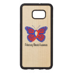 Pulmonary Fibrosis Awareness Butterfly Wood Samsung Galaxy S6 Edge Case