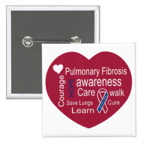 Pulmonary Fibrosis Awareness Square Button