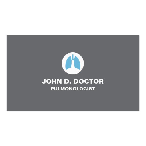 Pulmonology or pulmonologist gray business card