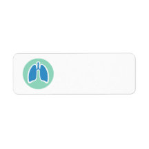 Pulmonology or pulmonologist lung logo round custom return address label